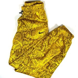 Nike Yellow Snakeskin Track Pants Size Extra Small